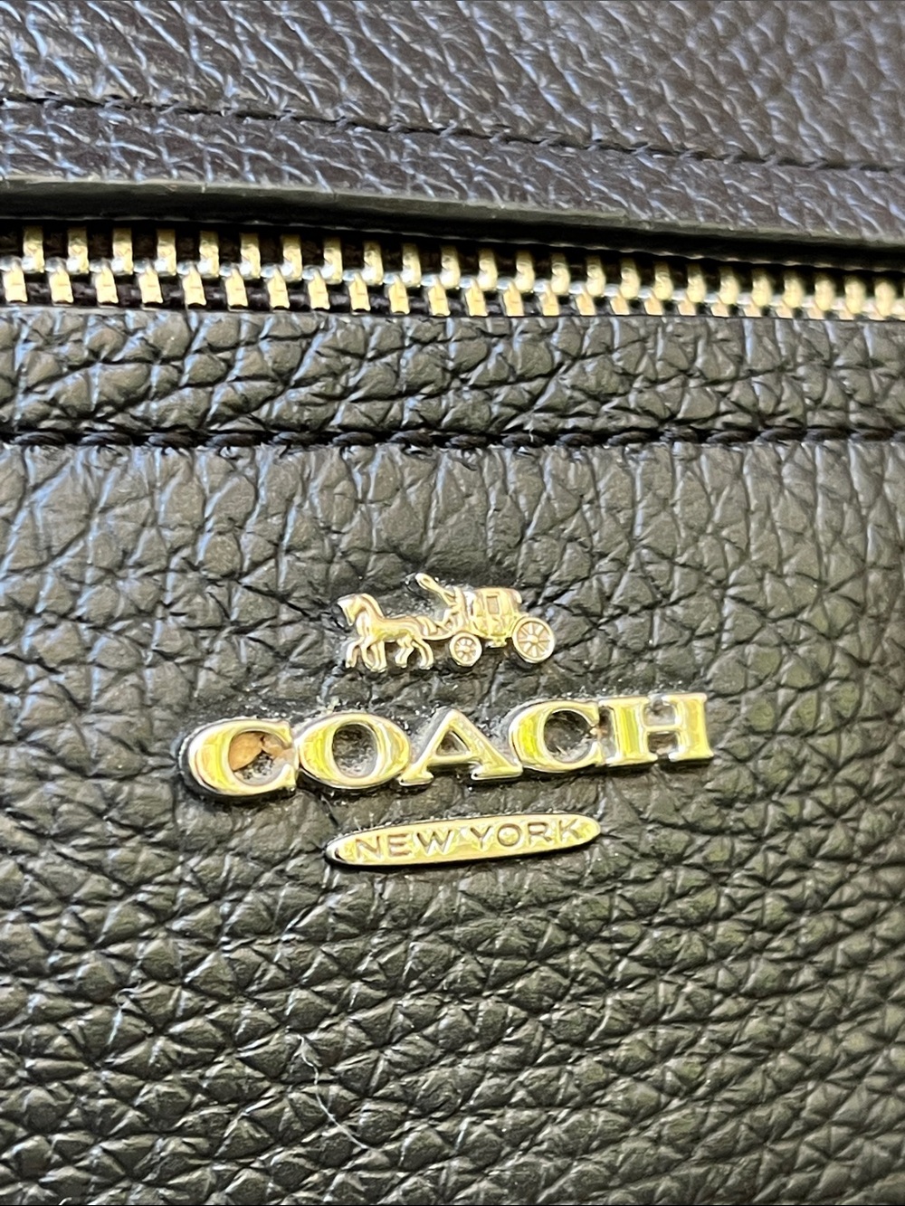 Coach Black Pebble Leather Prairie Satchel Crossbody Bag - Picture 9 of 10